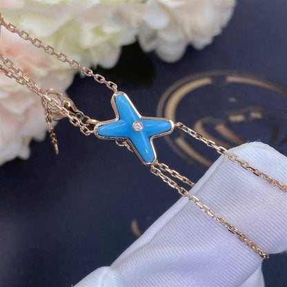[⭐Glow]JEUX BRACELET TURQUOISE PINK GOLD 1 DIAMOND