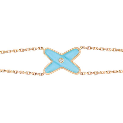 [⭐Glow]JEUX BRACELET TURQUOISE PINK GOLD 1 DIAMOND