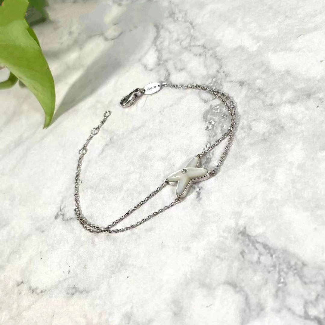[⭐Glow]JEUX BRACELET WHITE MOP SILVER 1 DIAMOND