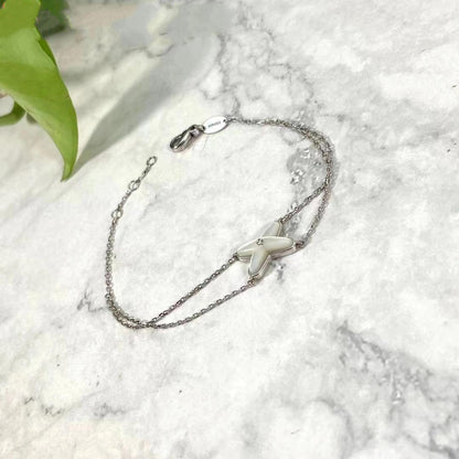 [⭐Glow]JEUX BRACELET WHITE MOP SILVER 1 DIAMOND