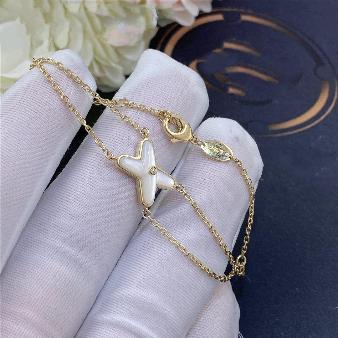 [⭐Glow]JEUX BRACELET WHITE MOP GOLD 1 DIAMOND