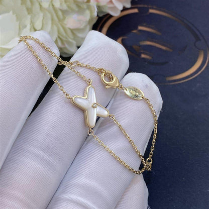 [⭐Glow]JEUX BRACELET WHITE MOP GOLD 1 DIAMOND