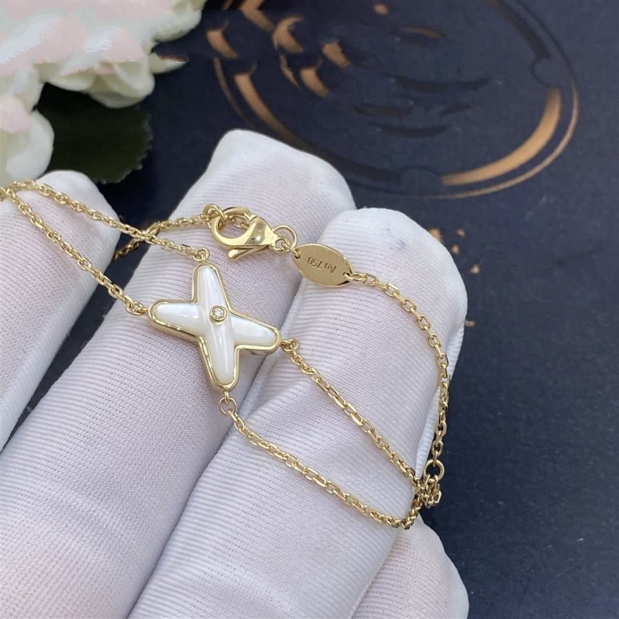 [⭐Glow]JEUX BRACELET WHITE MOP GOLD 1 DIAMOND