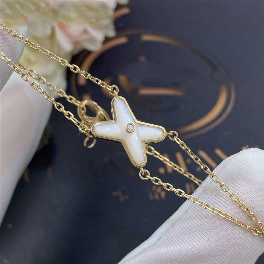 [⭐Glow]JEUX BRACELET WHITE MOP GOLD 1 DIAMOND