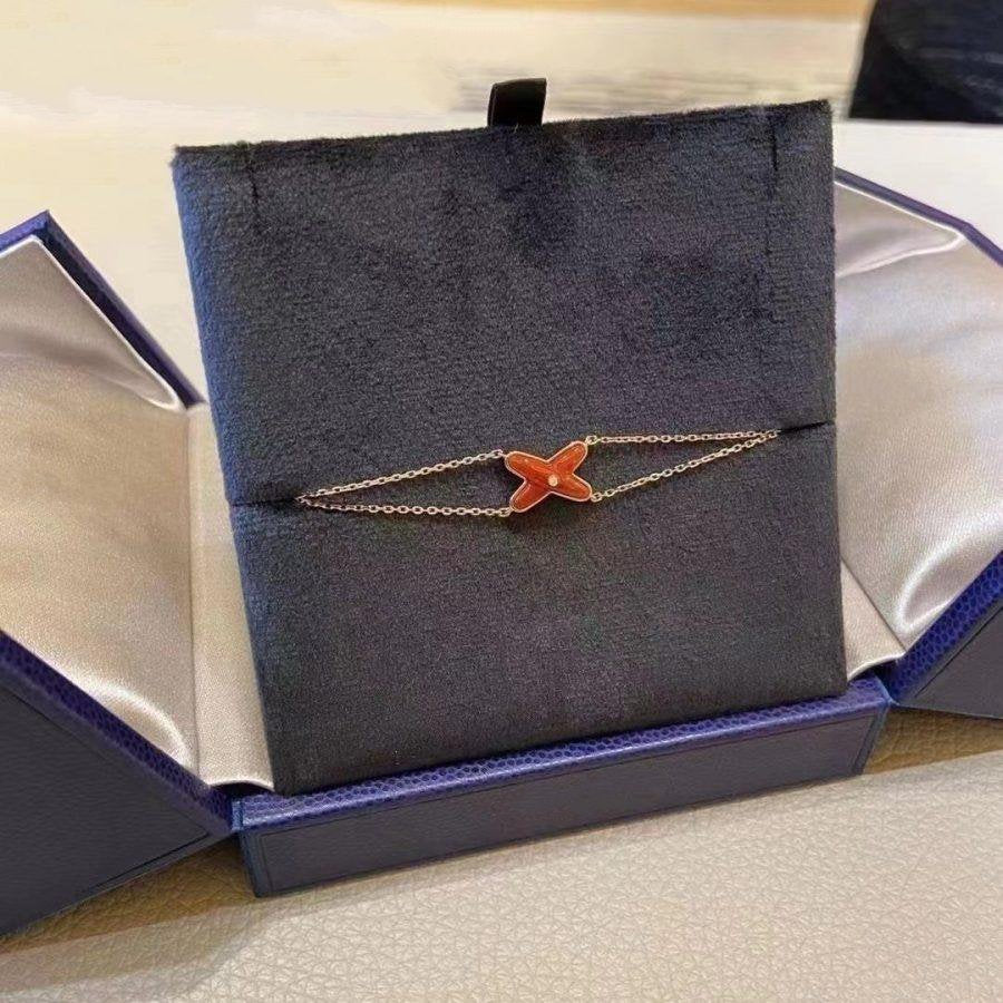 [⭐Glow]JEUX BRACELET CARNELIAN PINK GOLD 1 DIAMOND