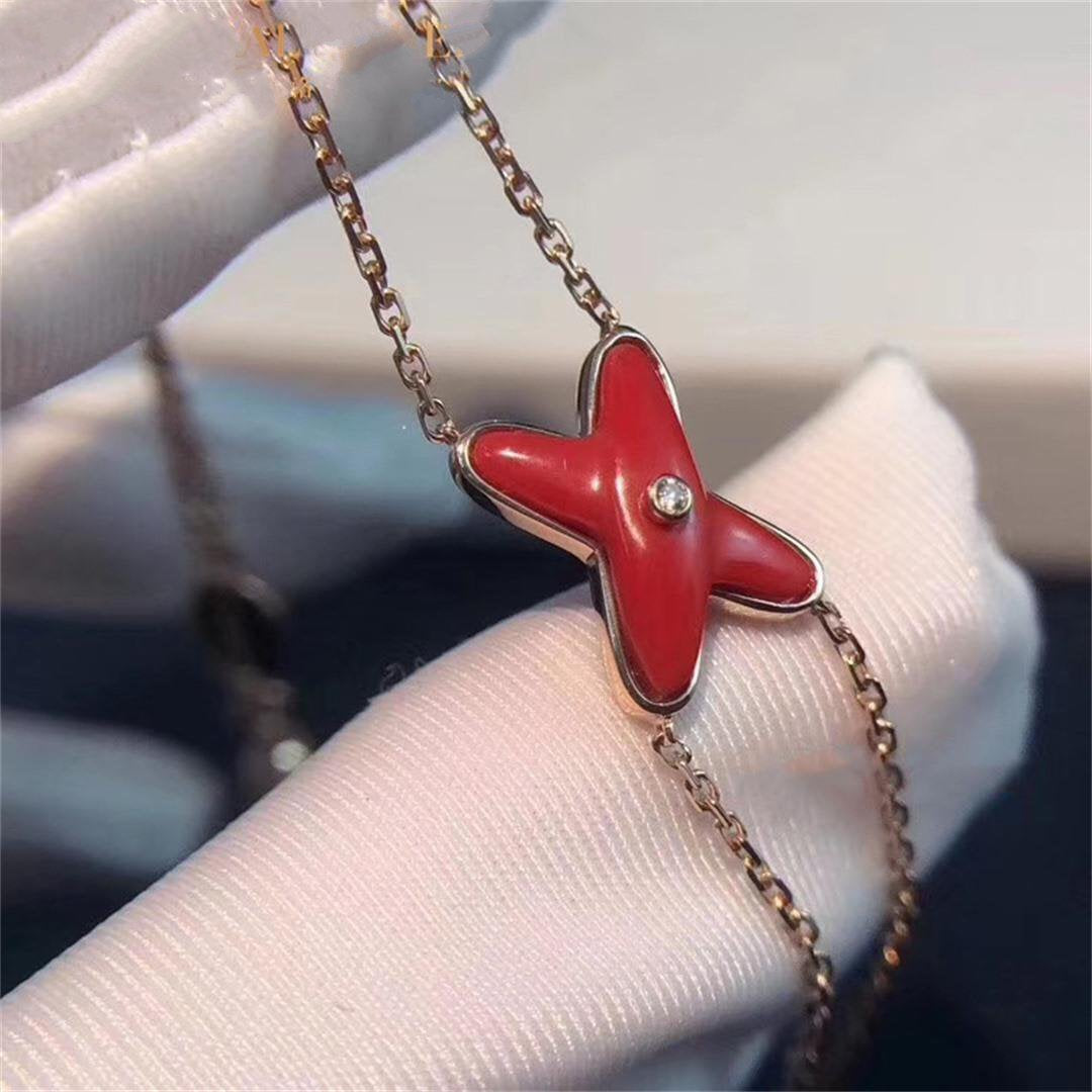 [⭐Glow]JEUX BRACELET CARNELIAN PINK GOLD 1 DIAMOND