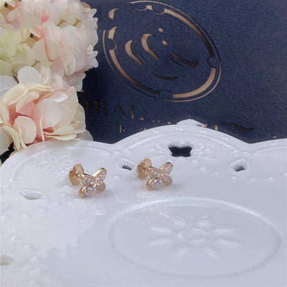 [⭐Glow]JEUX DE PINK GOLD DIAMOND EARRINGS