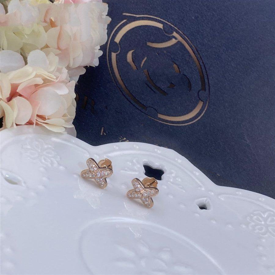 [⭐Glow]JEUX DE PINK GOLD DIAMOND EARRINGS