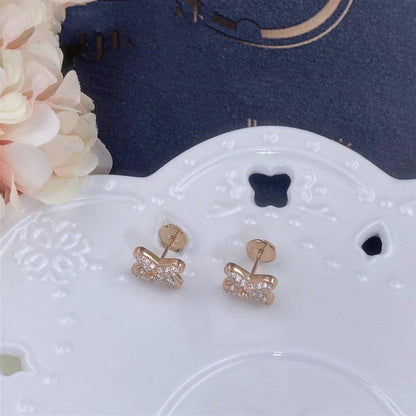 [⭐Glow]JEUX DE PINK GOLD DIAMOND EARRINGS