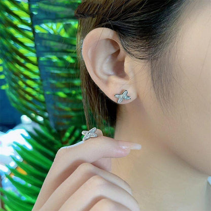 [⭐Glow]JEUX DE SILVER DIAMOND EARRINGS