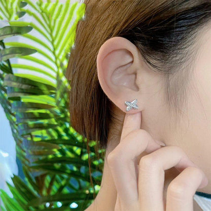 [⭐Glow]JEUX DE SILVER DIAMOND EARRINGS