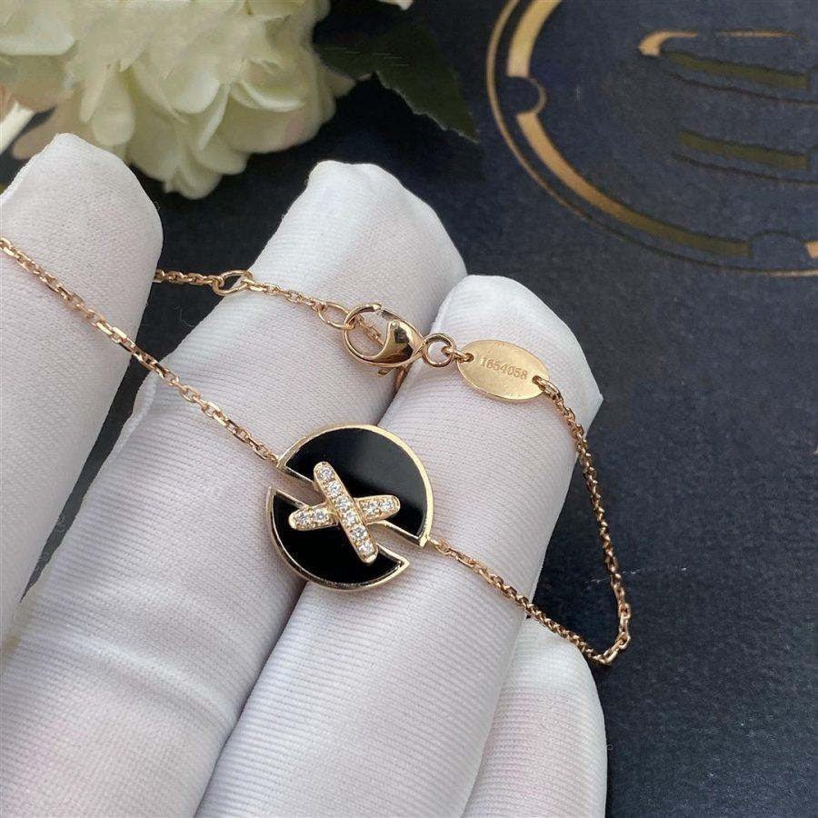 [⭐Glow]JEUX DE BRACELET ONYX PINK GOLD DIAMOND