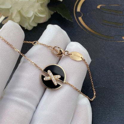[⭐Glow]JEUX DE BRACELET ONYX PINK GOLD DIAMOND