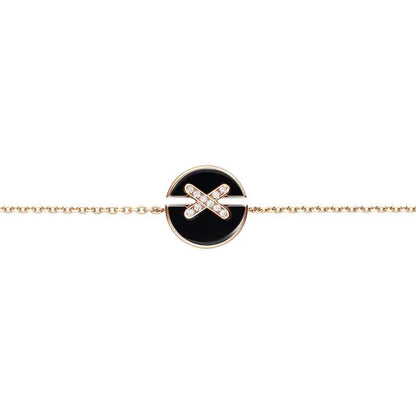 [⭐Glow]JEUX DE BRACELET ONYX PINK GOLD DIAMOND