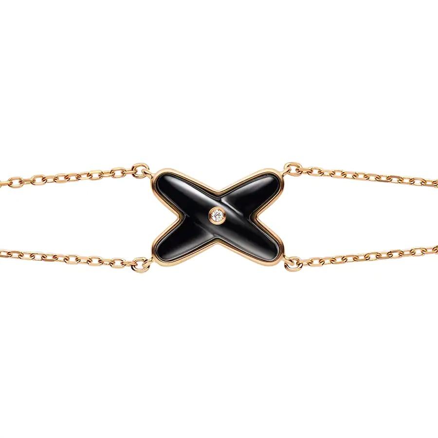 [⭐Glow]JEUX BRACELET ONYX PINK GOLD 1 DIAMOND