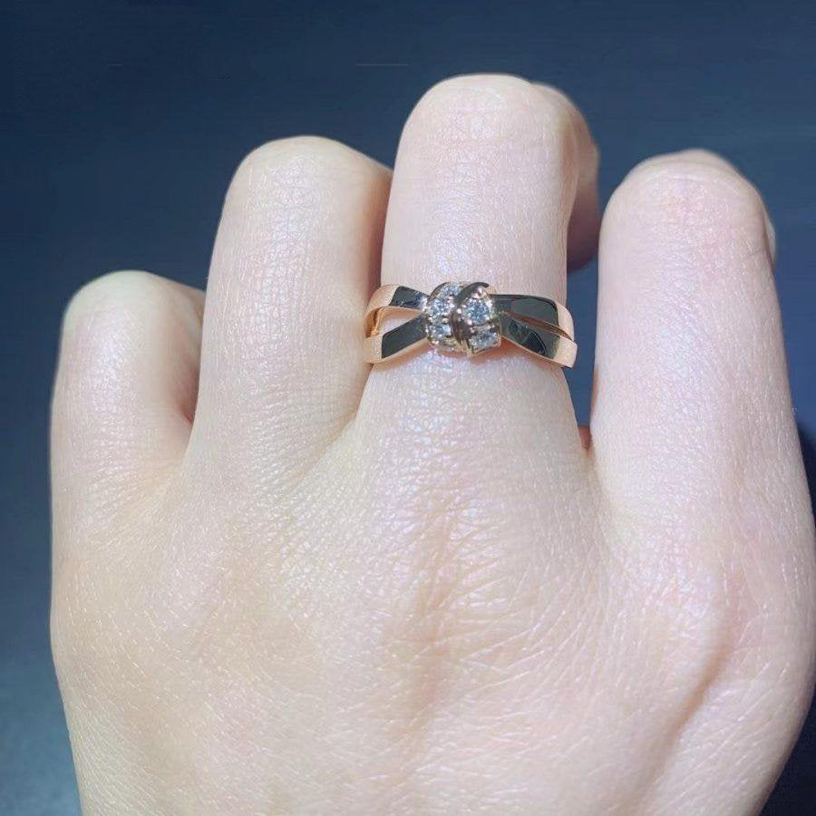 [⭐Glow]LIENS RING PINK GOLD DIAMOND