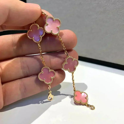 [⭐Glow] CLOVER 5 MOTIFS  PINK MOP BRACELET COLLECTION