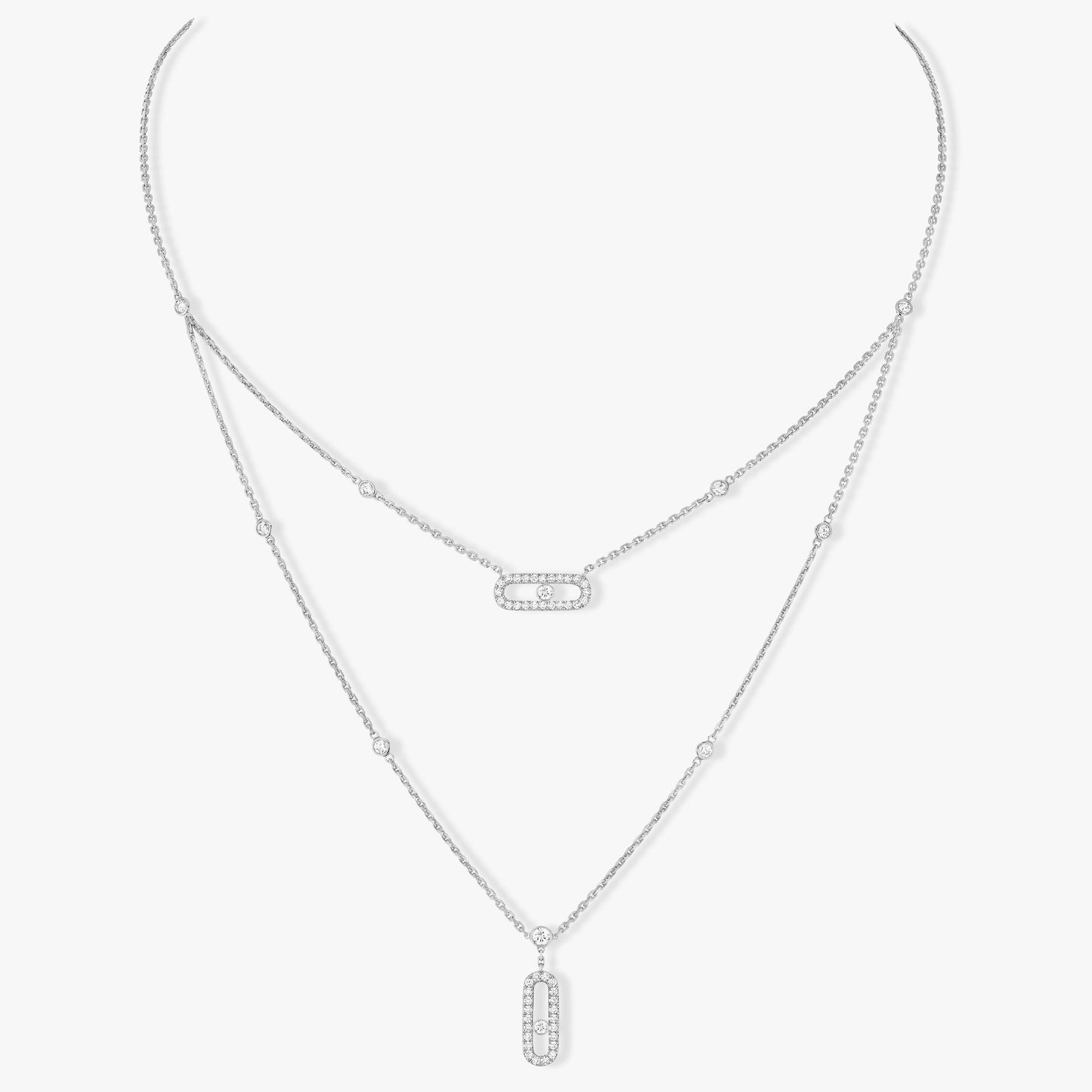 [⭐Glow]MOVE 2 ROW DIAMOND NECKLACE