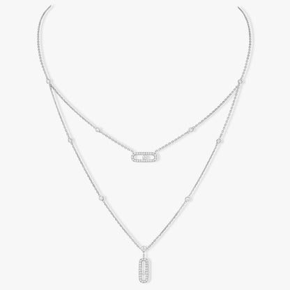 [⭐Glow]MOVE 2 ROW DIAMOND NECKLACE