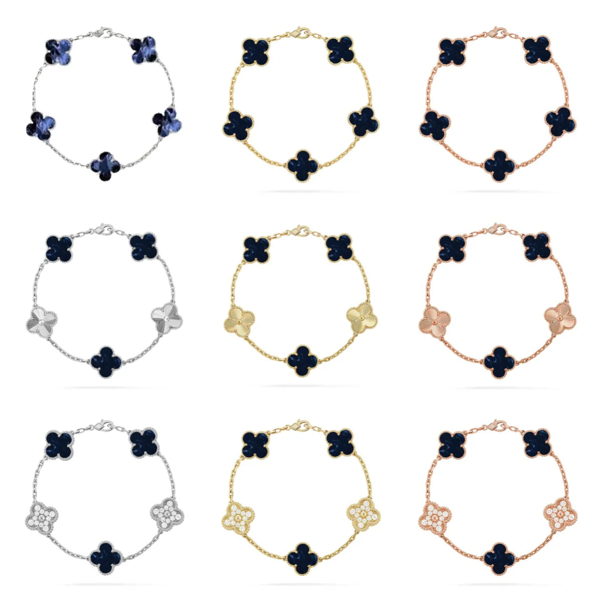 [⭐Glow]CLOVER 5 MOTIF PIETERSITE BRACELET COLLECTION