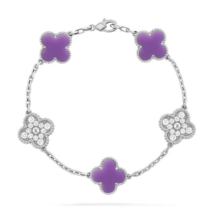 [⭐Glow]CLOVER 5 MOTIF LIGHT PURPLE BRACELET COLLECTION