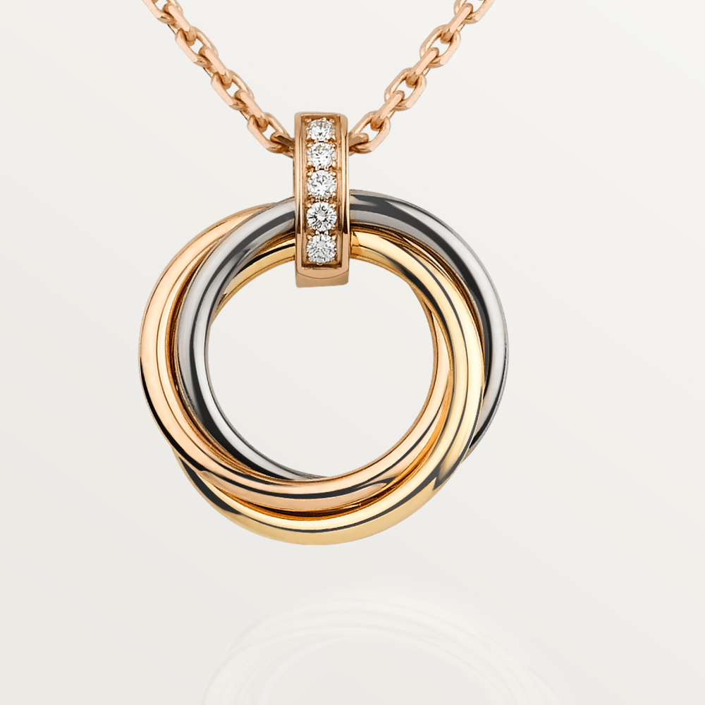 [⭐Glow]TRINITY NECKLACE GOLD  DIAMONDS