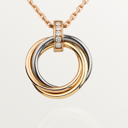 [⭐Glow]TRINITY NECKLACE GOLD  DIAMONDS
