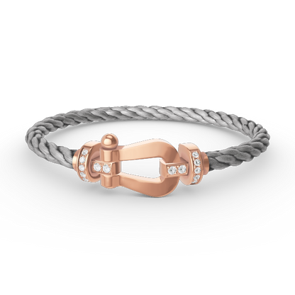 [⭐Glow]FORCE LARGE HORSESHOE HALF DIAMOND BRACELET ROSE GOLD