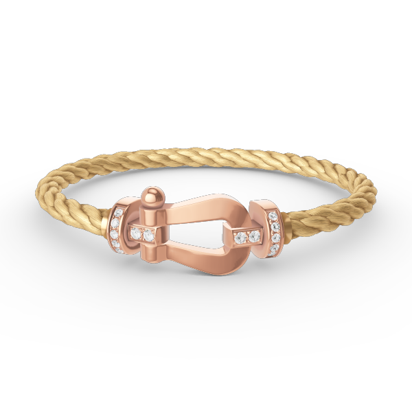 [⭐Glow]FORCE LARGE HORSESHOE HALF DIAMOND BRACELET ROSE GOLD