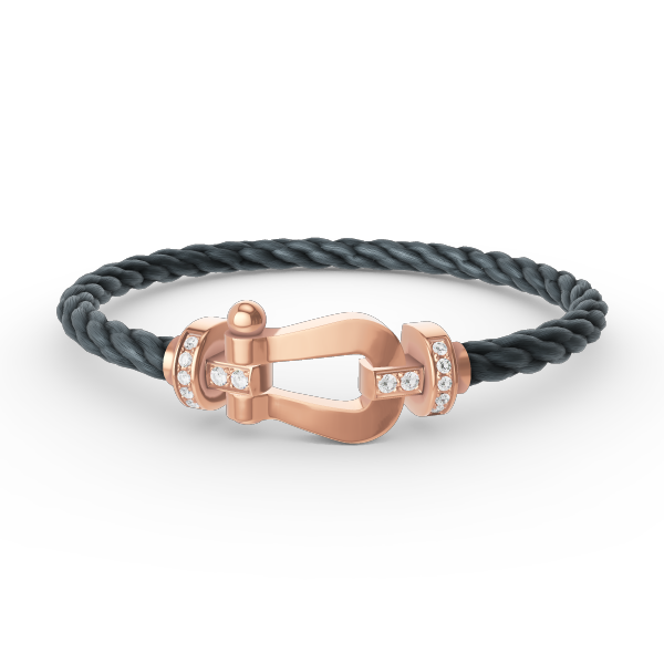 [⭐Glow]FORCE LARGE HORSESHOE HALF DIAMOND BRACELET ROSE GOLD