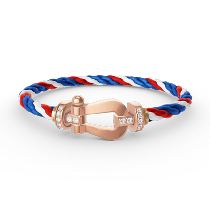 [⭐Glow]FORCE LARGE HORSESHOE HALF DIAMOND BRACELET ROSE GOLD