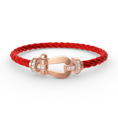 [⭐Glow]FORCE LARGE HORSESHOE HALF DIAMOND BRACELET ROSE GOLD