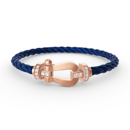 [⭐Glow]FORCE LARGE HORSESHOE HALF DIAMOND BRACELET ROSE GOLD