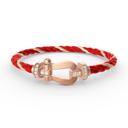 [⭐Glow]FORCE LARGE HORSESHOE HALF DIAMOND BRACELET ROSE GOLD