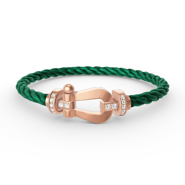 [⭐Glow]FORCE LARGE HORSESHOE HALF DIAMOND BRACELET ROSE GOLD