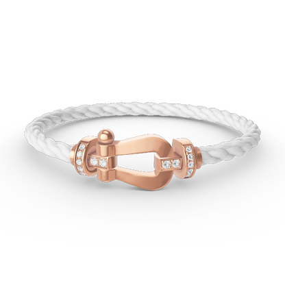 [⭐Glow]FORCE LARGE HORSESHOE HALF DIAMOND BRACELET ROSE GOLD