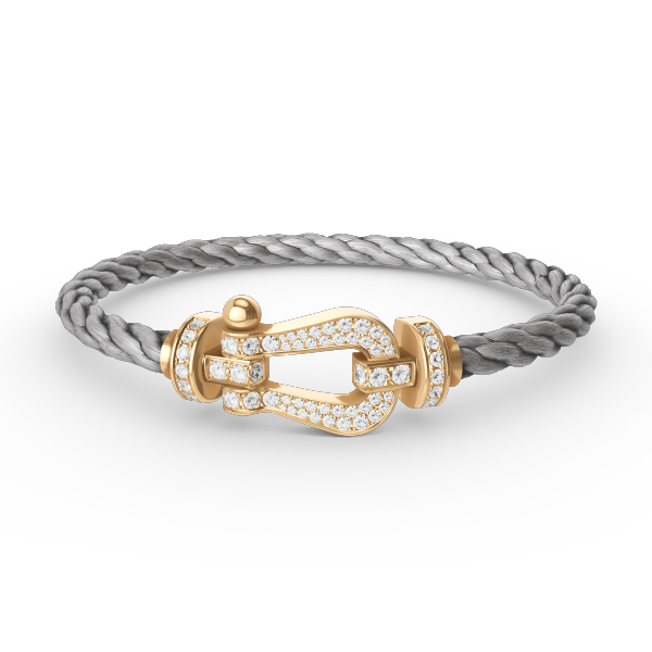 [⭐Glow]FORCE LARGE HORSESHOE FULL DIAMOND BRACELET GOLD