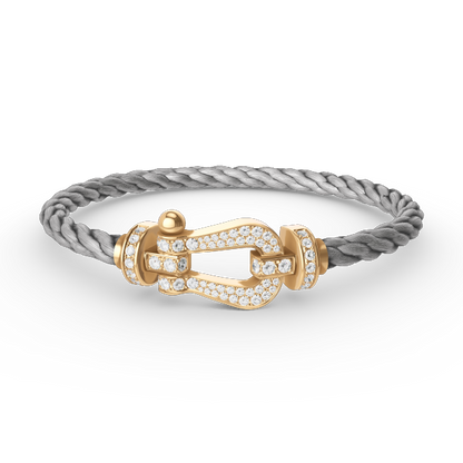 [⭐Glow]FORCE LARGE HORSESHOE FULL DIAMOND BRACELET GOLD