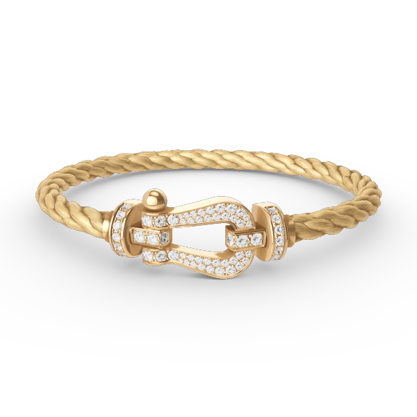 [⭐Glow]FORCE LARGE HORSESHOE FULL DIAMOND BRACELET GOLD