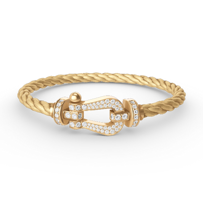 [⭐Glow]FORCE LARGE HORSESHOE FULL DIAMOND BRACELET GOLD