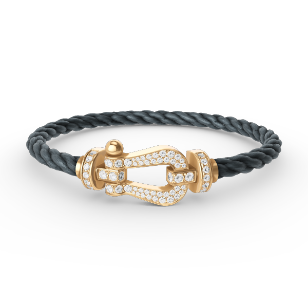 [⭐Glow]FORCE LARGE HORSESHOE FULL DIAMOND BRACELET GOLD