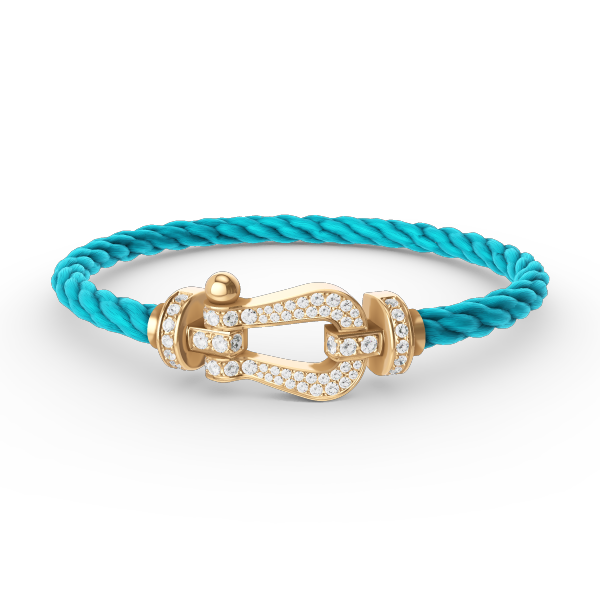 [⭐Glow]FORCE LARGE HORSESHOE FULL DIAMOND BRACELET GOLD