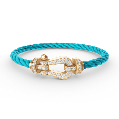 [⭐Glow]FORCE LARGE HORSESHOE FULL DIAMOND BRACELET GOLD