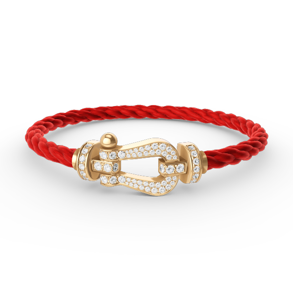 [⭐Glow]FORCE LARGE HORSESHOE FULL DIAMOND BRACELET GOLD