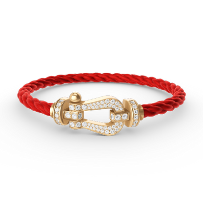 [⭐Glow]FORCE LARGE HORSESHOE FULL DIAMOND BRACELET GOLD