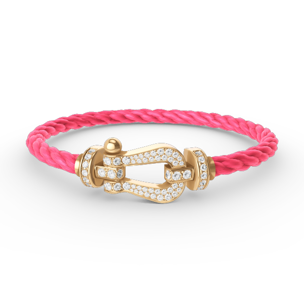 [⭐Glow]FORCE LARGE HORSESHOE FULL DIAMOND BRACELET GOLD