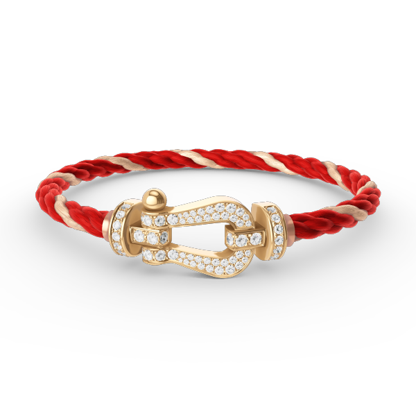 [⭐Glow]FORCE LARGE HORSESHOE FULL DIAMOND BRACELET GOLD