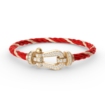 [⭐Glow]FORCE LARGE HORSESHOE FULL DIAMOND BRACELET GOLD