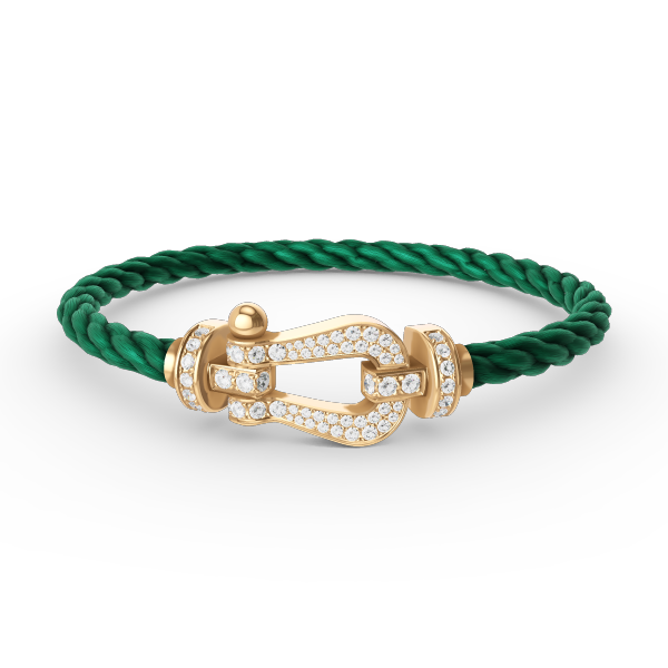 [⭐Glow]FORCE LARGE HORSESHOE FULL DIAMOND BRACELET GOLD