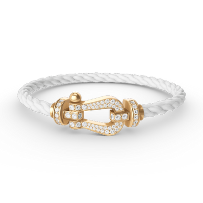 [⭐Glow]FORCE LARGE HORSESHOE FULL DIAMOND BRACELET GOLD